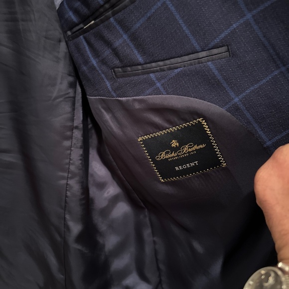 Brooks Brothers Regent Fit size 46R windowpane - Picture 2 of 4